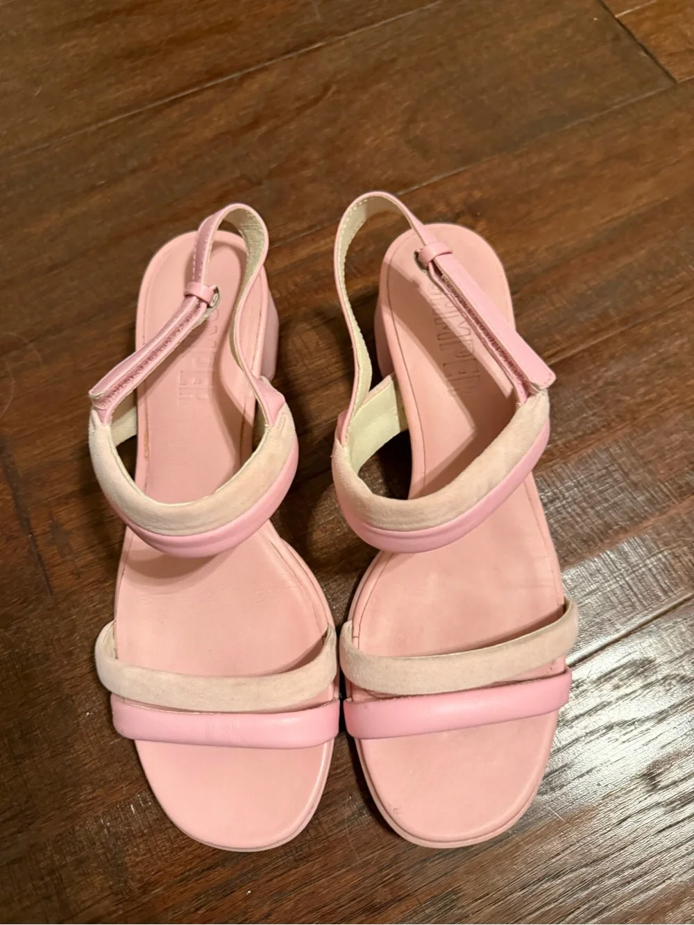 Camper Pink Two-Tone Slingback Sandals